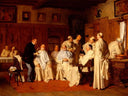 Shaving Day at the Monastery by Eduard von Grützner — group oil painting wall art, Romanticism