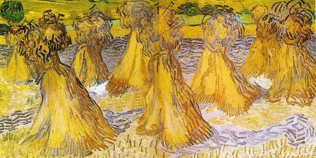 Sheaves of Wheat by Vincent van Gogh, hand-painted abstract oil painting reproduction on canvas