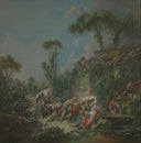 Shepherd's Idyll by Francois Boucher — hand-painted landscape oil painting reproduction on canvas