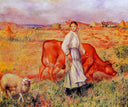 Shepherdess by Pierre-Auguste Renoir — hand-painted animal oil painting reproduction on canvas