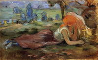 Shepherdess Resting by Berthe Morisot — hand-painted abstract oil painting reproduction on canvas