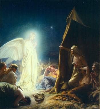 Shepherds Abiding in the Fields on gallery wrap