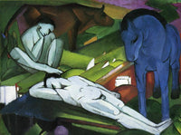 Shepherds by Franz Marc — hand-painted abstract oil painting reproduction on canvas