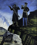 Shete showing the way to Noble Baryatinski in order to arrest Shamili by Niko Pirosmani — hand-painted cultural oil painting reproduction on canvas