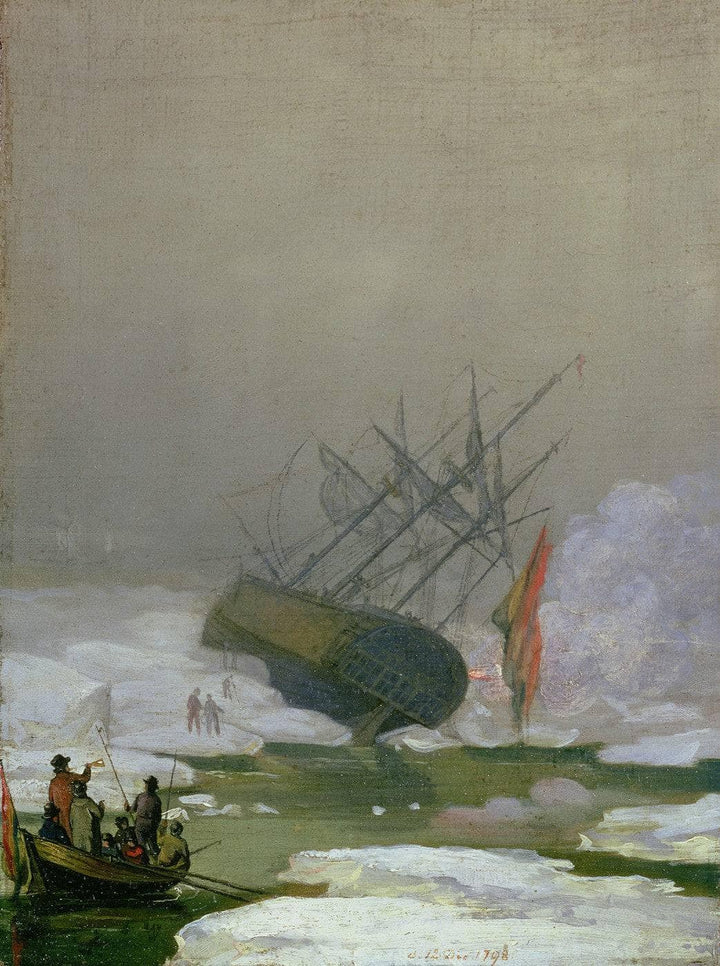 Ship in the Arctic Ocean by Caspar David Friedrich — hand-painted landscape oil painting reproduction on canvas