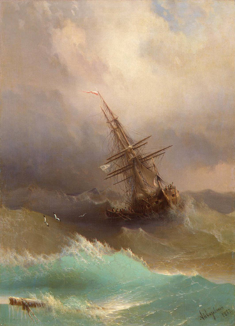 Ship in the Stormy Sea - Ivan Aivazovsky