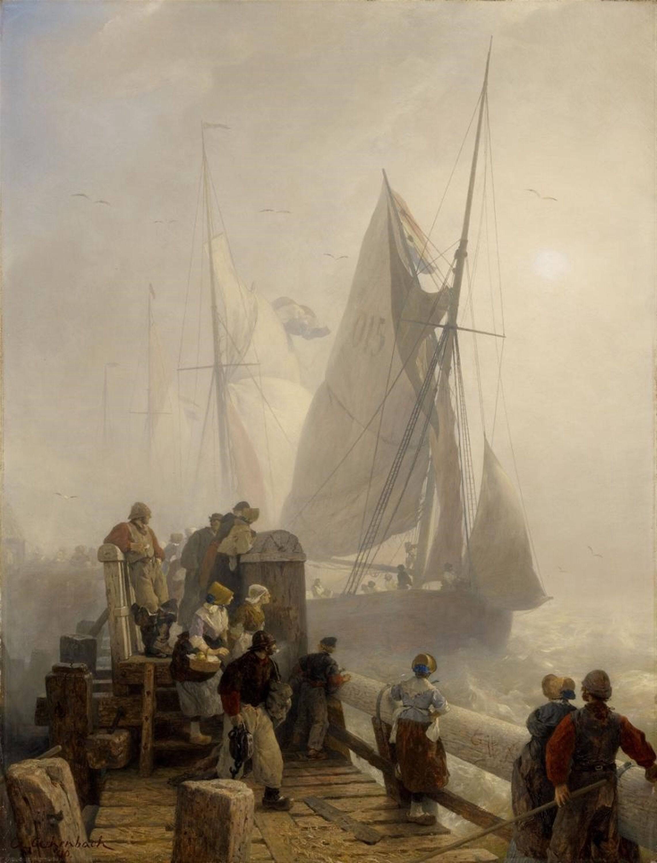 Ships coming in, Hollandse Kust - Andreas Achenbach