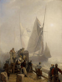 Ships coming in, Hollandse Kust by Andreas Achenbach — hand-painted cultural oil painting reproduction on canvas