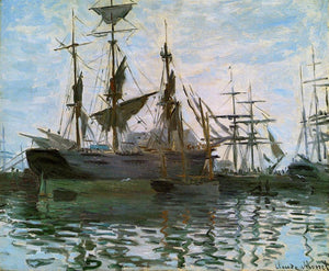 Ships in Harbor - Claude Monet