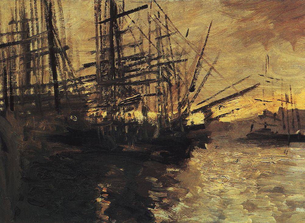 Ships in Marseilles Port - Konstantin Korovin