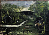 Shiraki (part of Tapestry in six paintings) by Niko Pirosmani — hand-painted landscape oil painting reproduction on canvas