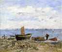 Shore at Sainte-Adresse, Low Tide by Eugene Boudin — hand-painted landscape oil painting reproduction on canvas