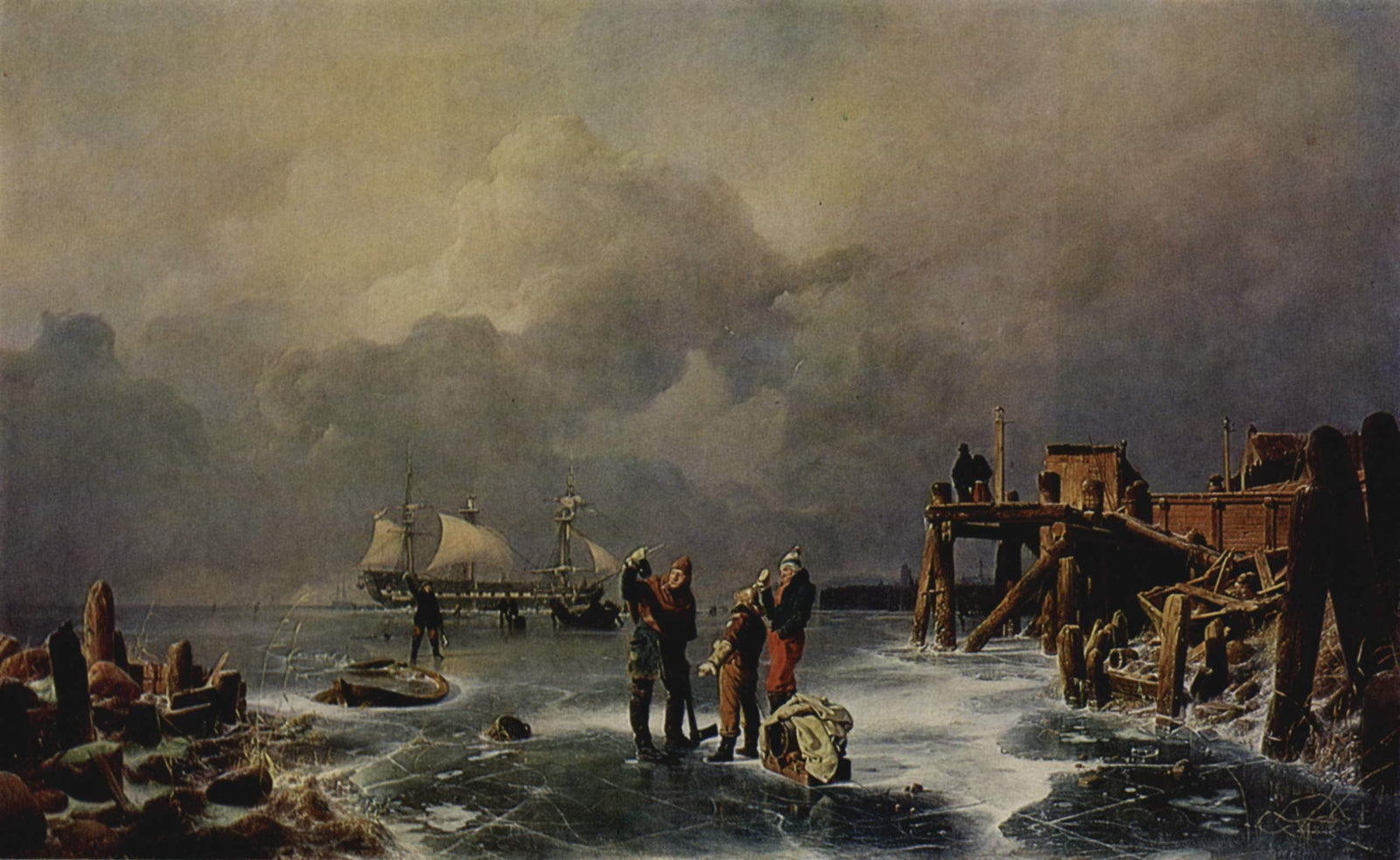 Shore of the frozen Sea (Winter Landscape)