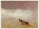 Shore Scene with Waves and Breakwater by J.M.W. Turner — hand-painted landscape oil painting reproduction on canvas