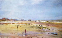 Shore Scene by William Merritt Chase — hand-painted landscape oil painting reproduction on canvas