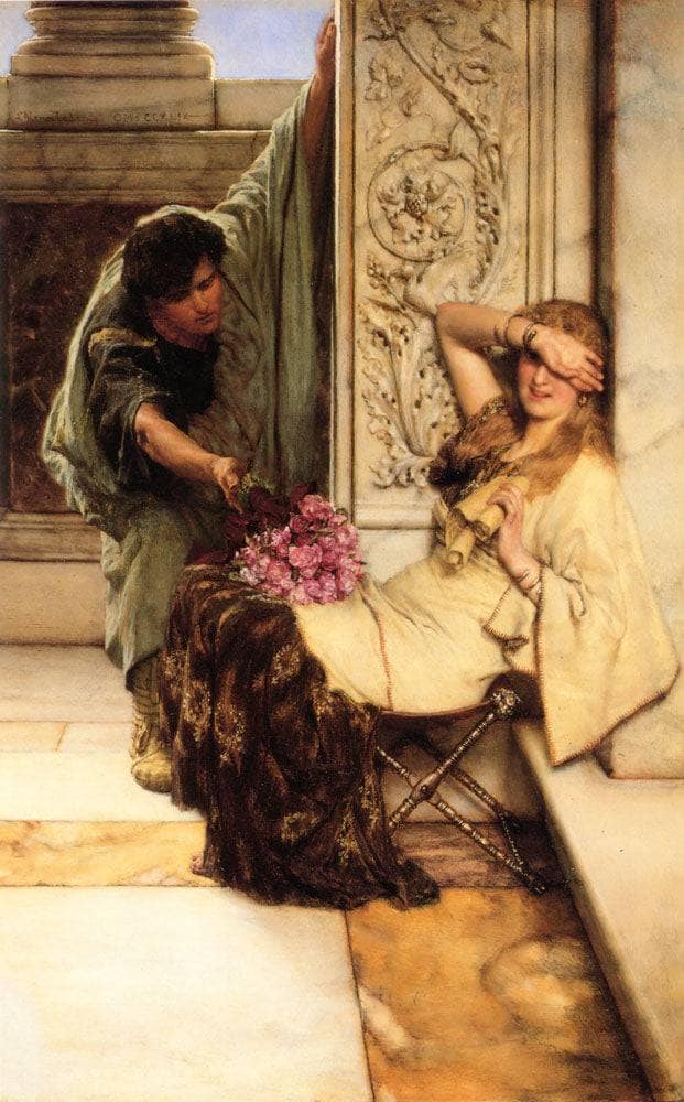 Shy by Sir Lawrence Alma-Tadema — hand-painted portrait oil painting reproduction on canvas