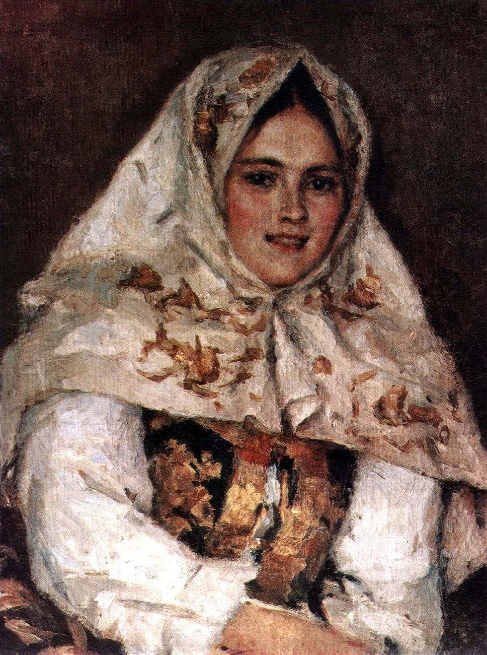 Siberian Beauty. Portrait of E. A. Rachkovsky. - Vasily Surikov