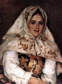 Siberian Beauty. Portrait of E. A. Rachkovsky. by Vasily Surikov — hand-painted portrait oil painting reproduction on canvas