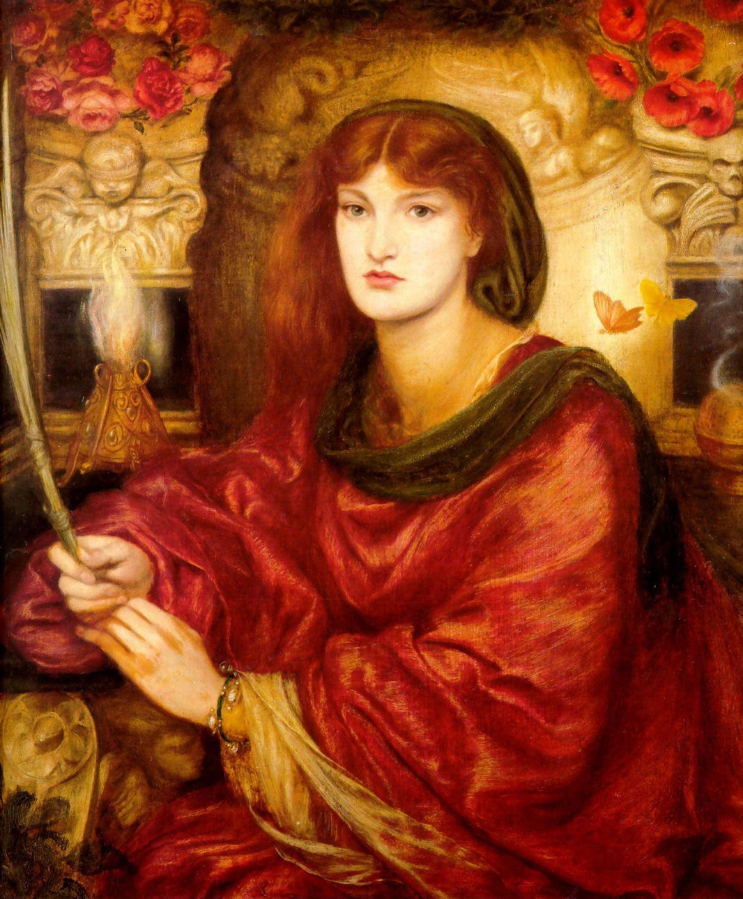 Sibylla Palmifera by Dante Gabriel Rossetti — hand-painted portrait oil painting reproduction on canvas
