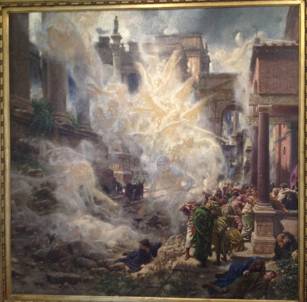 Sic Transit... (Left Panel) by Adolf Hirémy-Hirschl — hand-painted landscape oil painting reproduction on canvas