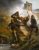Episode of the First siege of Zaragoza, Peninsular War, June 15, 1808 â August 14, 1808 by Horace Vernet — fantasy oil painting wall art, Romanticism