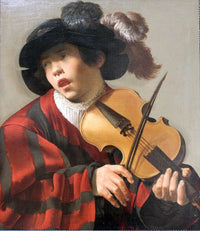 Singer with stringed instrument by Hendrick Terbrugghen — hand-painted portrait oil painting reproduction on canvas
