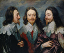 Charles I in Three Positions by Anthony van Dyck — hand-painted portrait oil painting reproduction on canvas