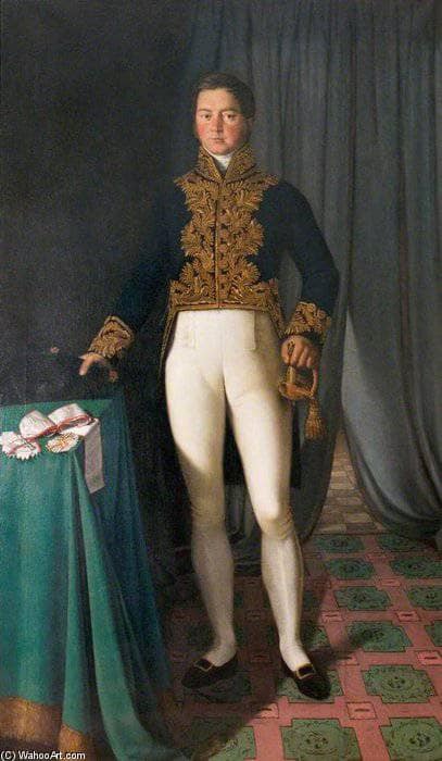 Sir Augustus John Foster, 1st Baronet, British Diplomat by Christian Albrecht Jensen — hand-painted portrait oil painting reproduction on canvas