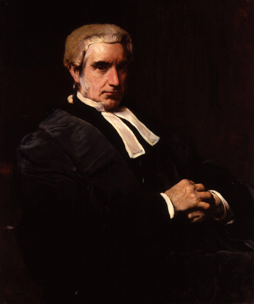 Sir Edward Fry by Frank Holl — hand-painted portrait oil painting reproduction on canvas