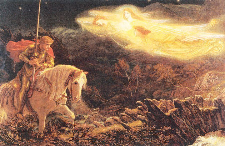 Sir Galahad - the Quest of the Holy Grail by Arthur Hughes — hand-painted cultural oil painting reproduction on canvas