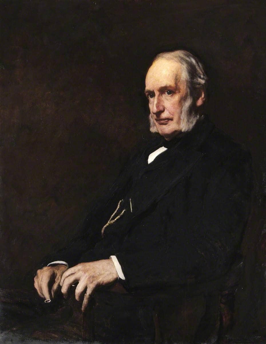 Sir George Johnson by Frank Holl — hand-painted portrait oil painting reproduction on canvas