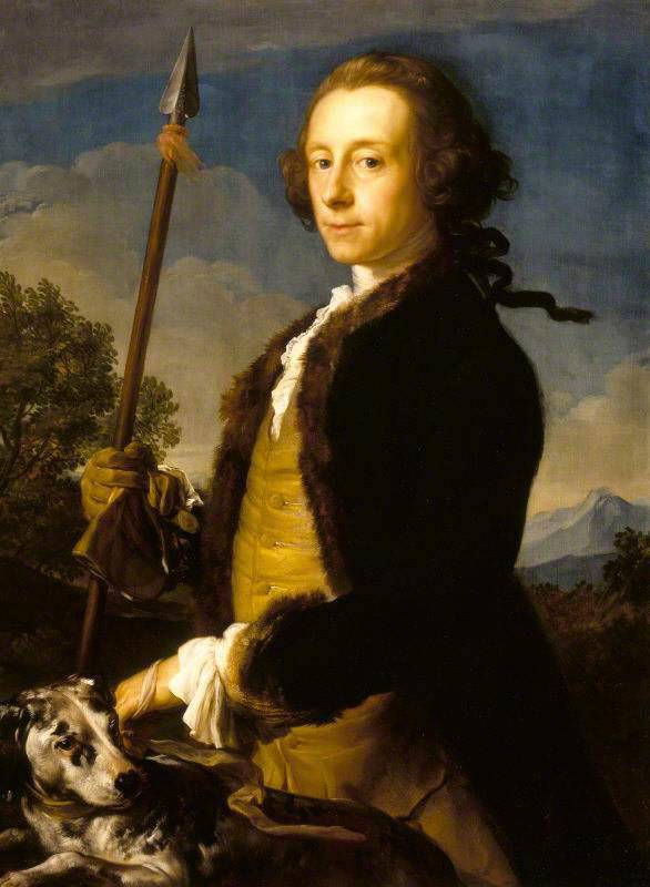 Sir Matthew Fetherstonhaugh, 1st Bt. as a Hunter with a Wild Boar Spear - Pompeo Batoni