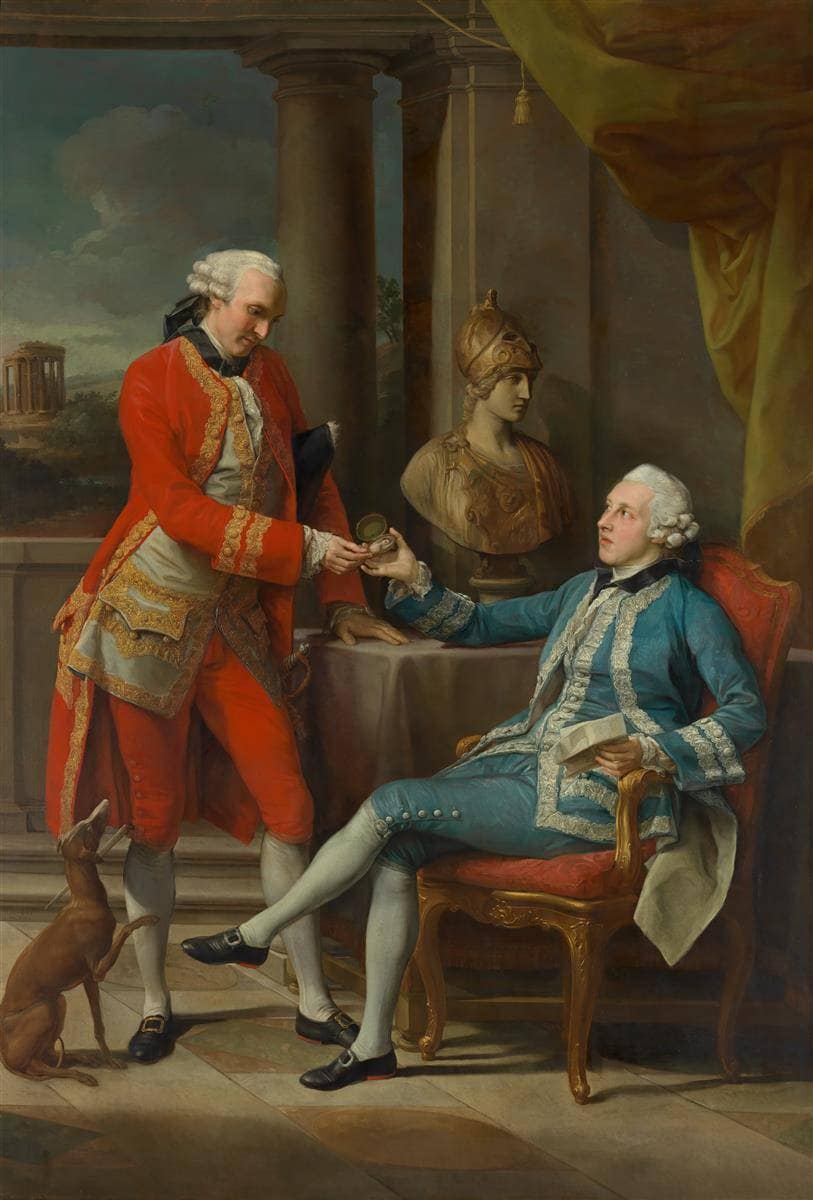 Sir Sampson Gideon and an Unidentified Companion by Pompeo Batoni — hand-painted animal oil painting reproduction on canvas