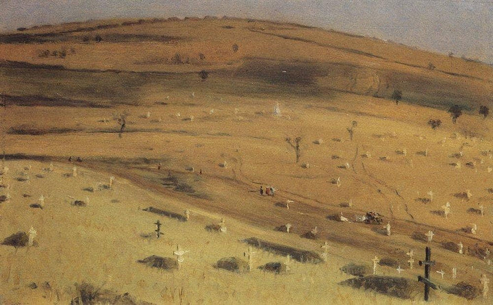 Site of the Battle Fought on July 18, 1877 in front of the Krishin Redoubt near Plevna by Vasily Vereshchagin — hand-painted landscape oil painting reproduction on canvas