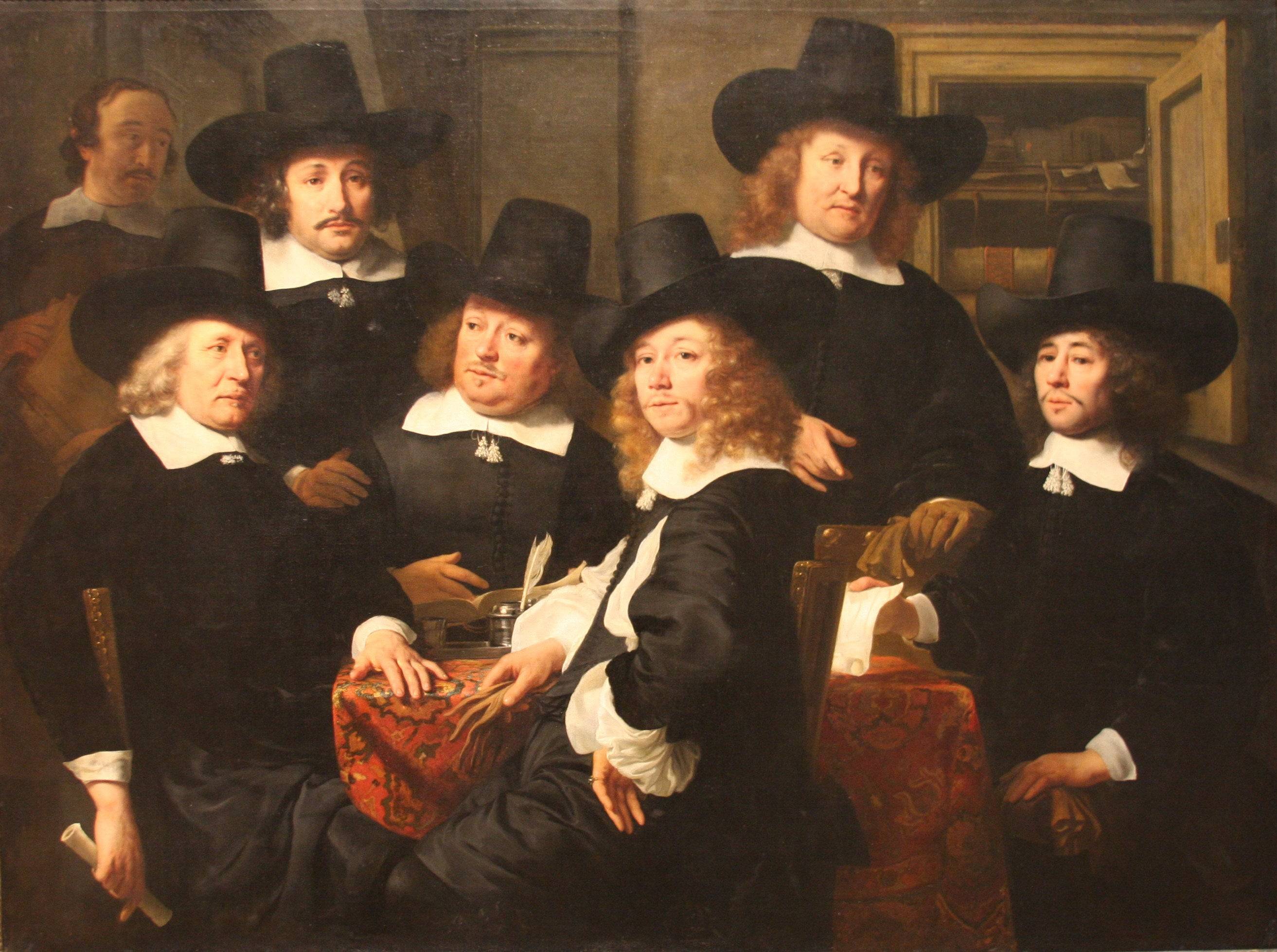 Six Regents and the Beadle of the Nieuwe Zijds Institute for the Outdoor Relief of the Poor - Ferdinand Bol