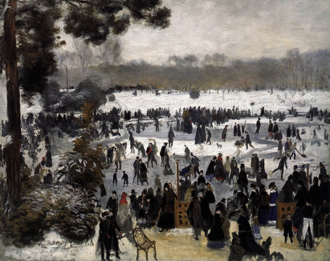 Skaters in the Bois de Boulogne by Pierre-Auguste Renoir — hand-painted landscape oil painting reproduction on canvas