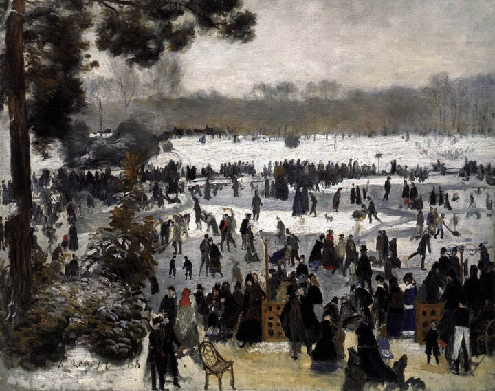 Skaters in the Bois de Boulogne by Pierre-Auguste Renoir — hand-painted landscape oil painting reproduction on canvas