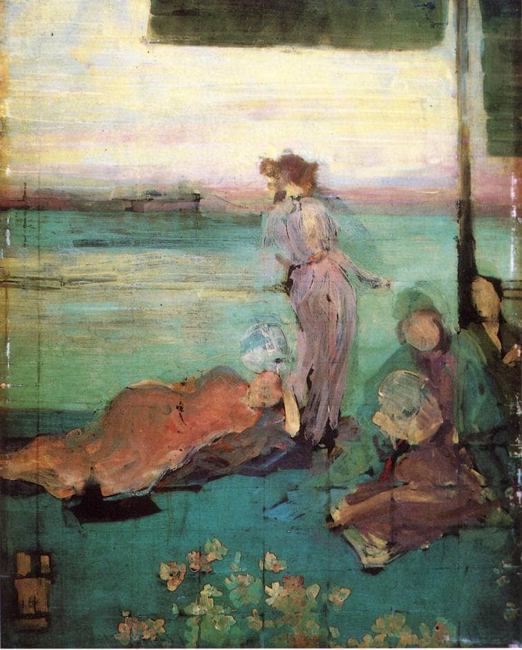 Sketch for "The Balcony" by James McNeill Whistler — hand-painted landscape oil painting reproduction on canvas