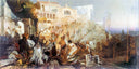 Sketch for the "Torch of Nero" by Henryk Siemiradzki, city oil painting wall art, Academicism