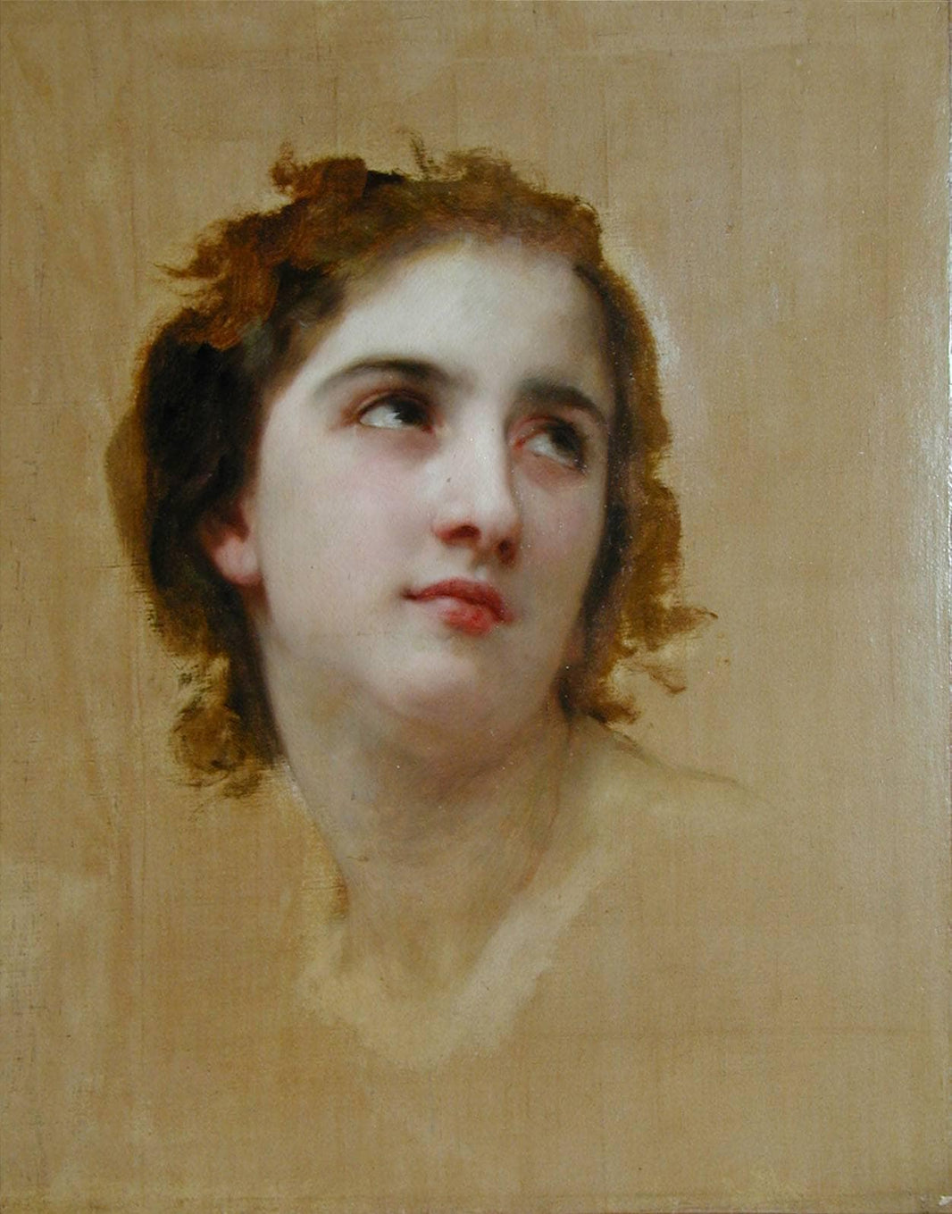Sketch of a Young Woman by William-Adolphe Bouguereau — hand-painted portrait oil painting reproduction on canvas