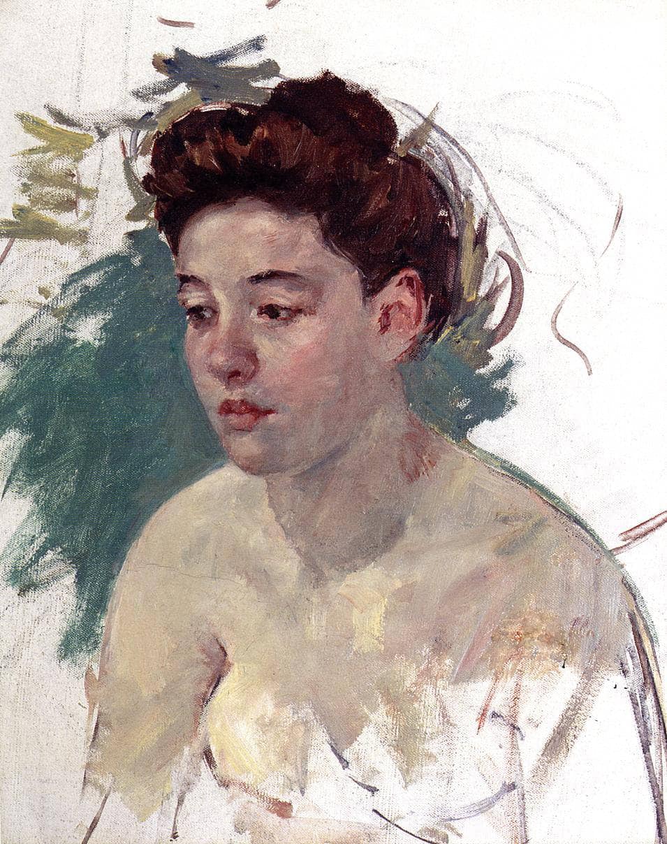Sketch of Antoinette (no.1) by Mary Cassatt — hand-painted portrait oil painting reproduction on canvas