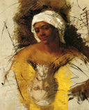 Sketch of Mrs. Currey Sketch of Mr. Cassatt by Mary Cassatt — male oil painting wall art, Realism