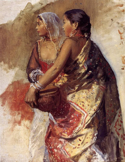 Sketch Two Nautch Girls in apartment