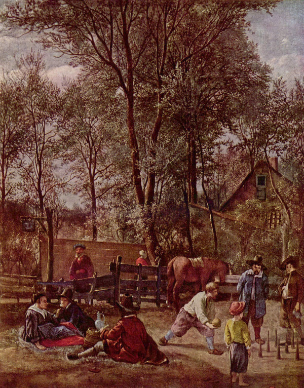 Skittle Players outside an Inn