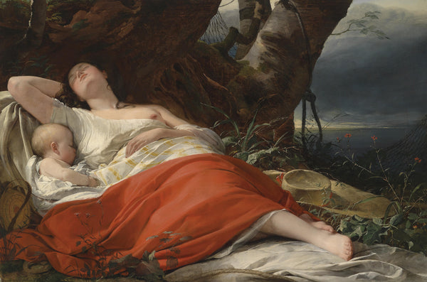 Sleeping fisherwoman