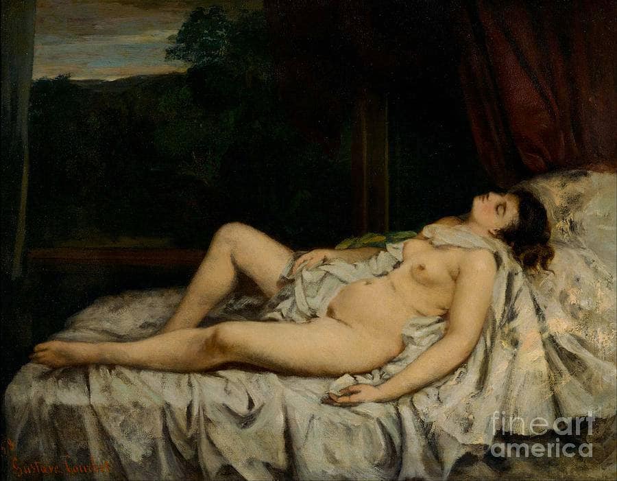 Sleeping Nude by Gustave Courbet — hand-painted cultural oil painting reproduction on canvas