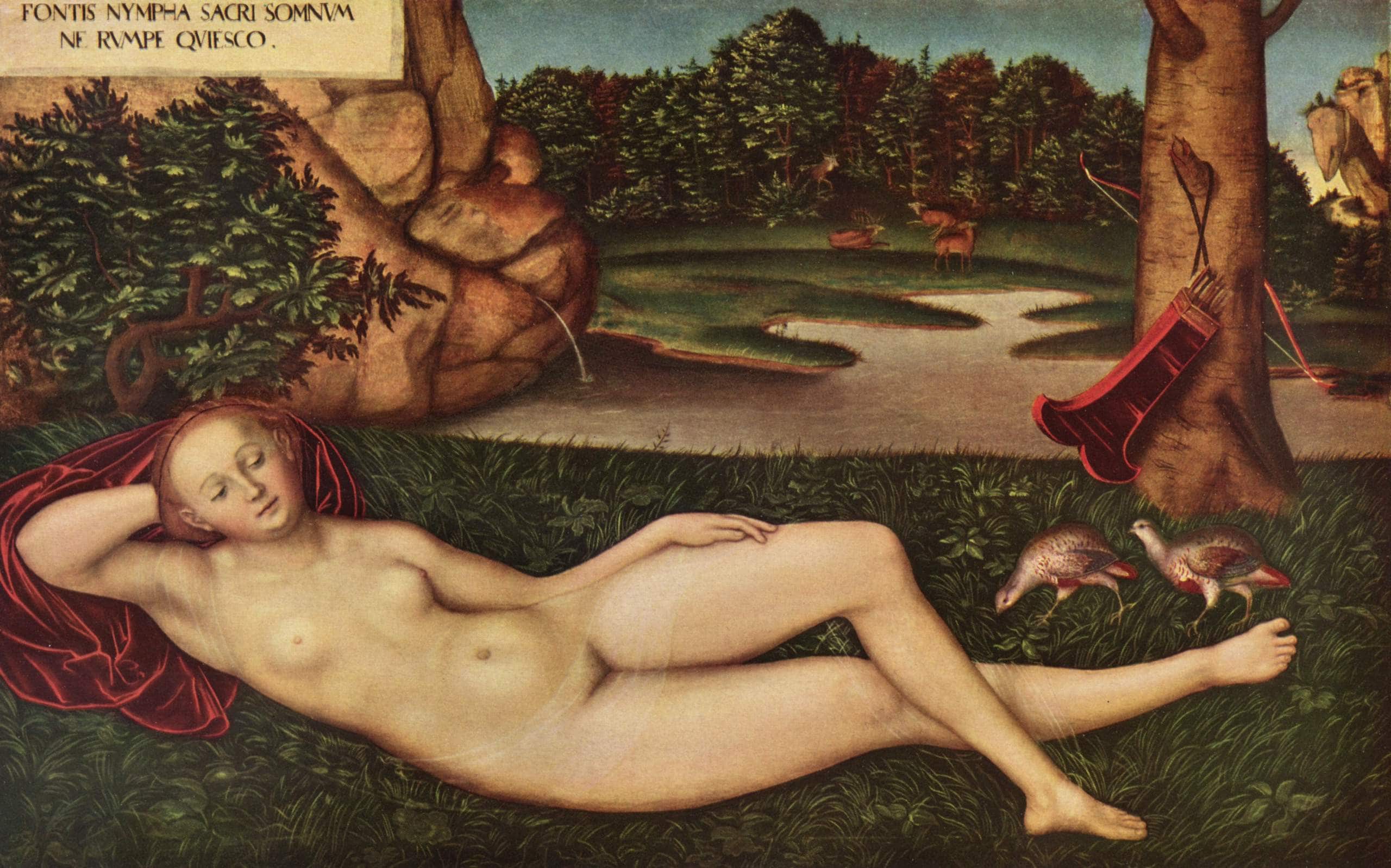 Sleeping Nymph of the Spring - Lucas Cranach the Elder