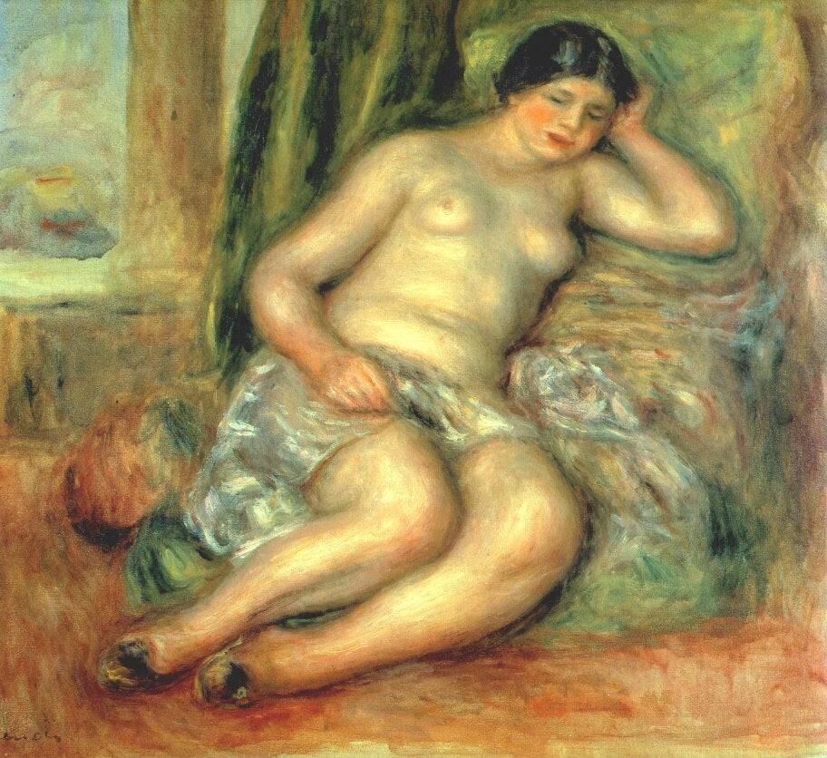 Sleeping Odalisque (Odalisque with Babouches) - Pierre-Auguste Renoir