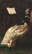 Sleeping reader by Federico Faruffini — hand-painted portrait oil painting reproduction on canvas