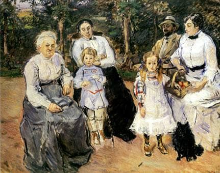 Slevogt family in the garden of Godramstein by Max Slevogt — hand-painted portrait oil painting reproduction on canvas